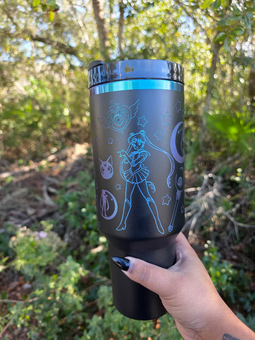 Sailor Girl Laser Engraved Stanley Tumbler 40oz – Anime Fan Gift